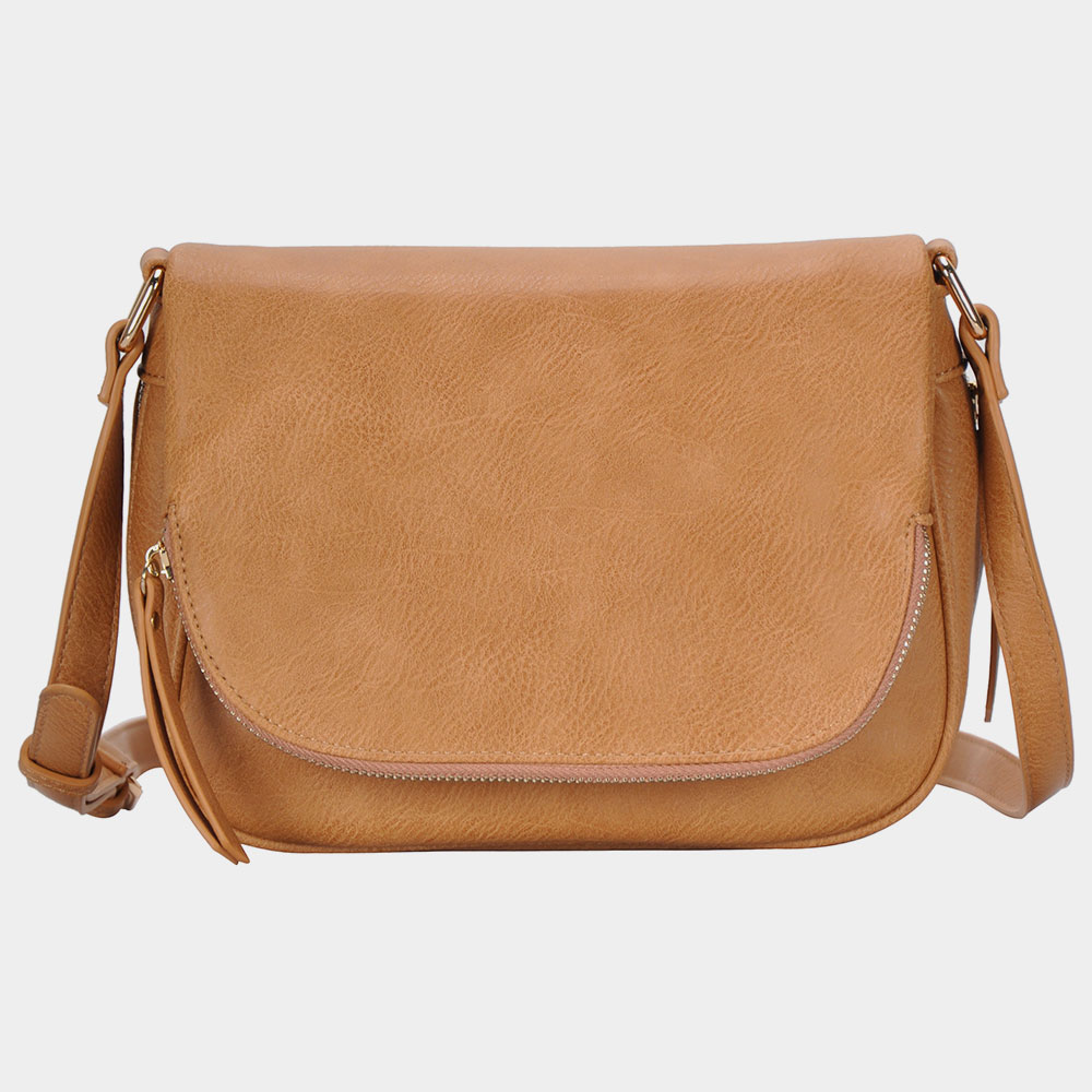 Numéro un leather crossbody bag Polene Camel in Leather - 32165446